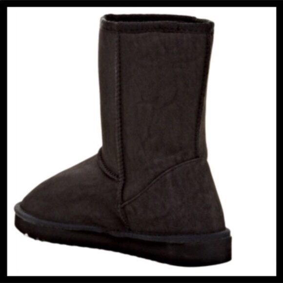 BLACK FAUX SUEDE BOOTIES COZY LINED BOOTS A3C - Picture 3 of 8